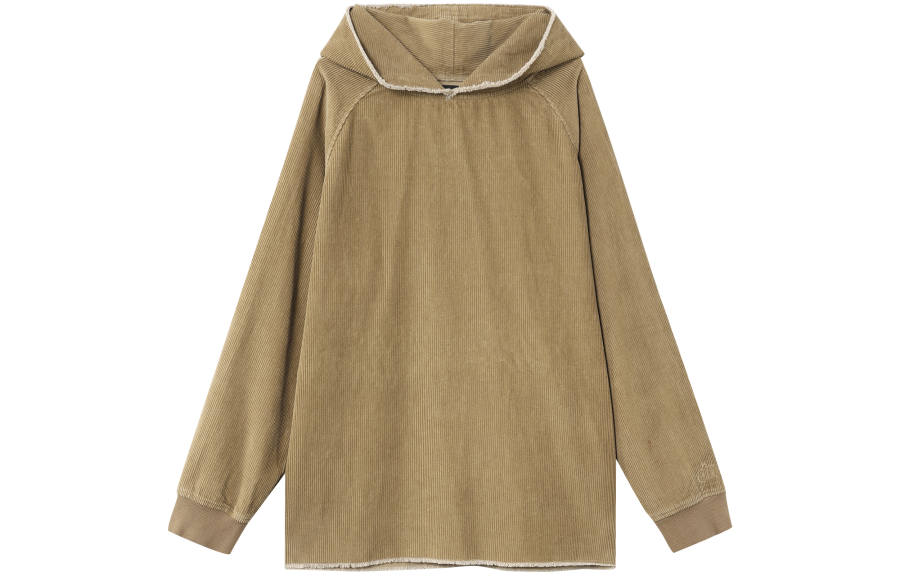 Drew House Smiley Collection SS22 Corduroy Hoodie Chaz Brown Drew Smiley Face Corduroy Pullover Hooded Fleece Lined