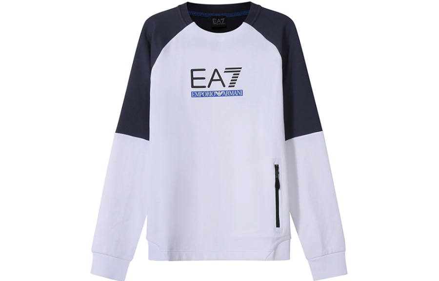 EMPORIO ARMANI Sweatshirts Men's White Crew Neck Moderate Regular