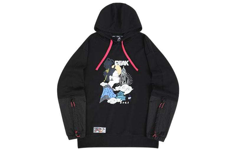 PEAK PEAK Sweatshirts Men's Black Hooded Moderate Regular