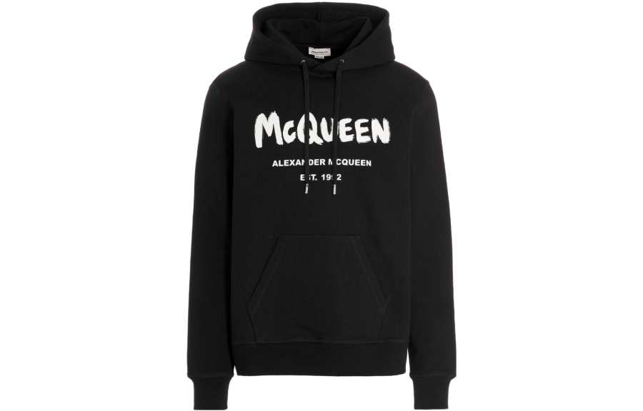 Alexander McQueen Alexander McQueen Logo Printed Drawstring Hoodie