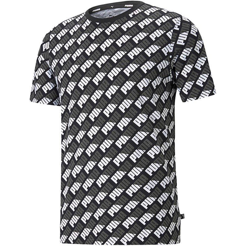 PUMA T Shirts Unisex Black Crew Neck Moderate Straight Fit