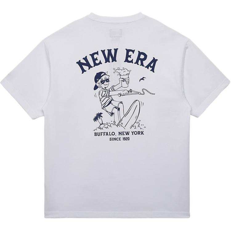 New Era T Shirts Unisex White Crew Neck Moderate Straight Fit