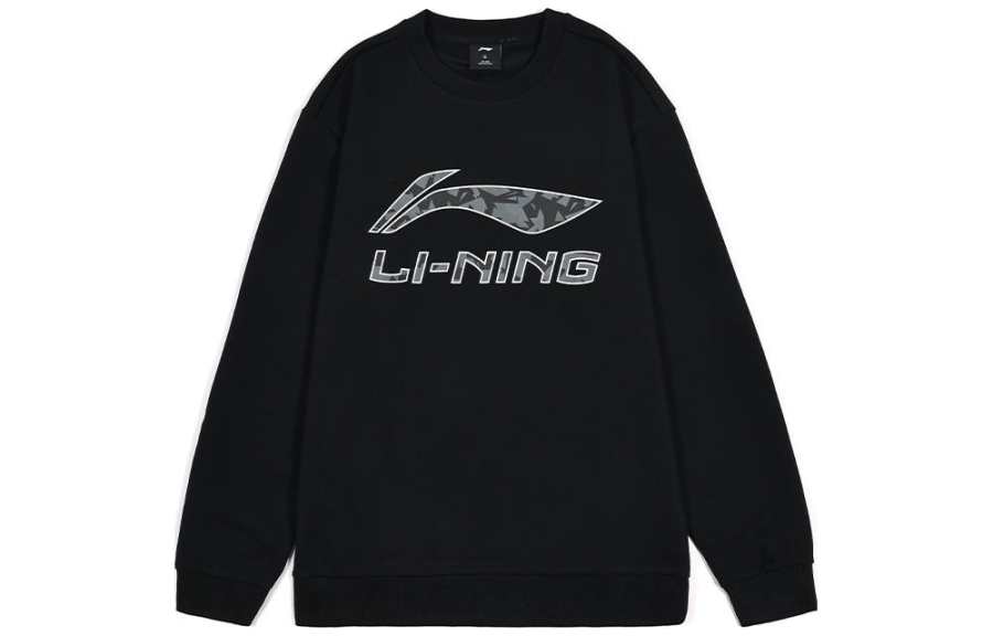 Li-Ning Li Ning Sweatshirts Men's Black Crew Neck Moderate Regular