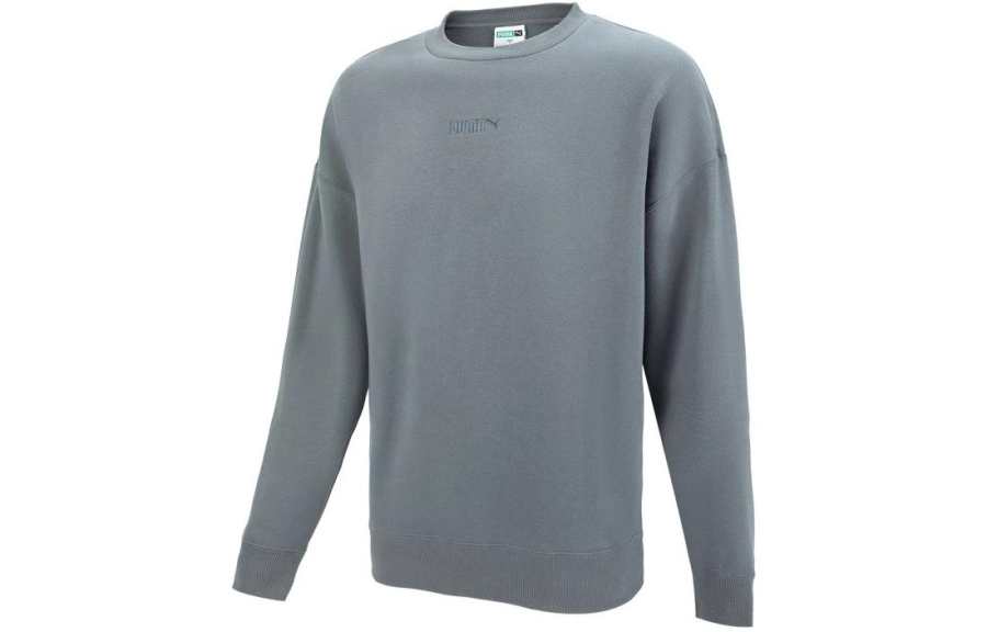 PUMA MMQ Sweatshirts Men's Gray Crew Neck Moderate Regular