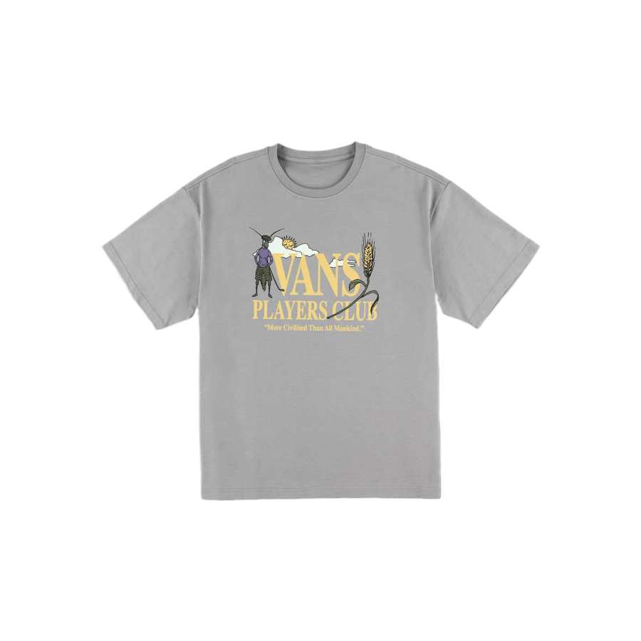 Vans T Shirts Unisex Frost Gray Crew Neck Thin Straight Fit