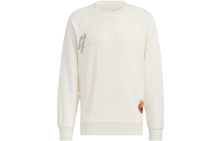 Adidas Neo X SESAME STREET Sesame Street Co Branded Collection Sweatshirts Men's Pink White Crew Neck Moderate Regular