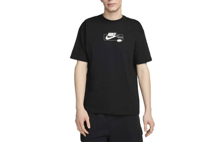 Nike Nike Max90 T Shirts Men's Black Crew Neck Moderate Straight Fit