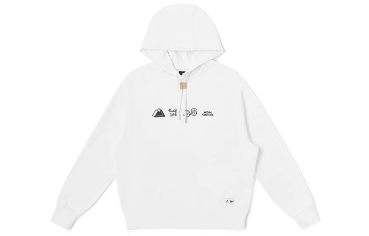 Lee Buddy Lee Sweatshirts Unisex White Hooded Moderate Regular