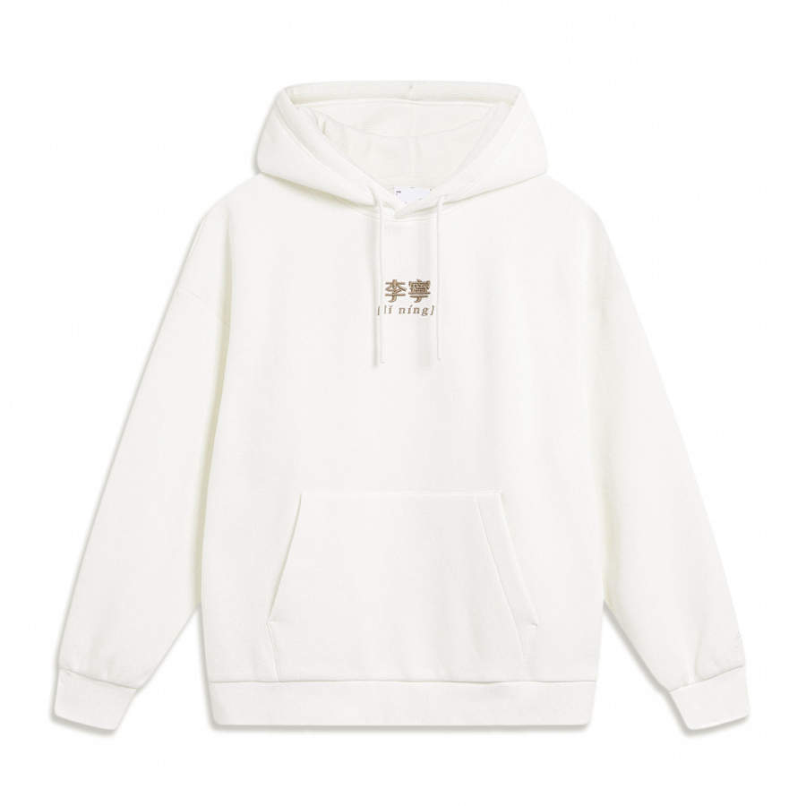 Li-Ning Li Ning Sports Life Collection Loose Fit Hooded American Print Letter Athleisure Versatile Fleece Lined Sweatshirt