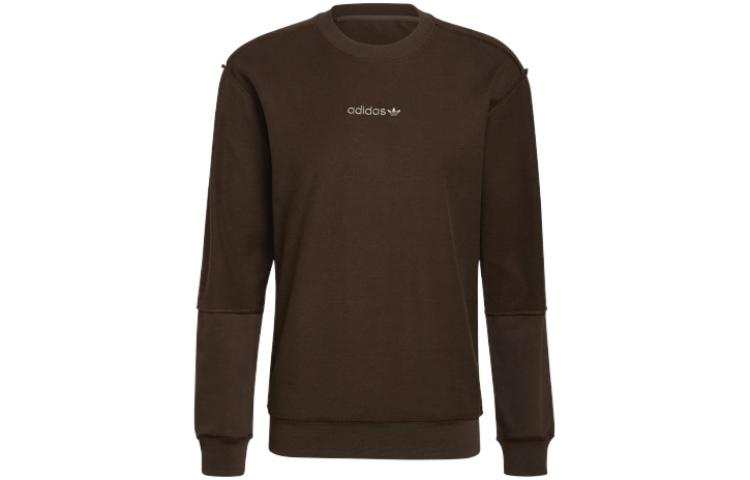 Adidas Originals Sweatshirts Men's Brown Crew Neck Moderate Regular