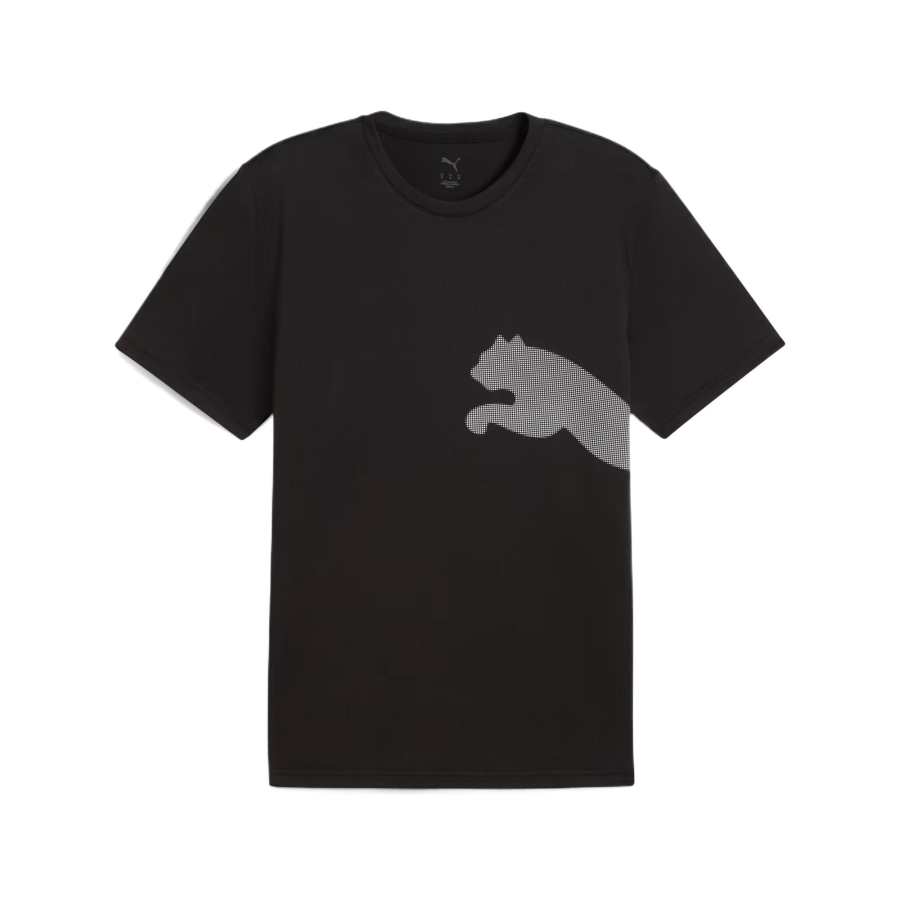 PUMA T Shirts Men's Black Crew Neck Moderate Straight Fit