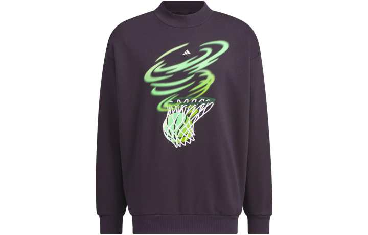 Adidas Adidas Basketball Crew Sweatshirt Unisex Black Gray