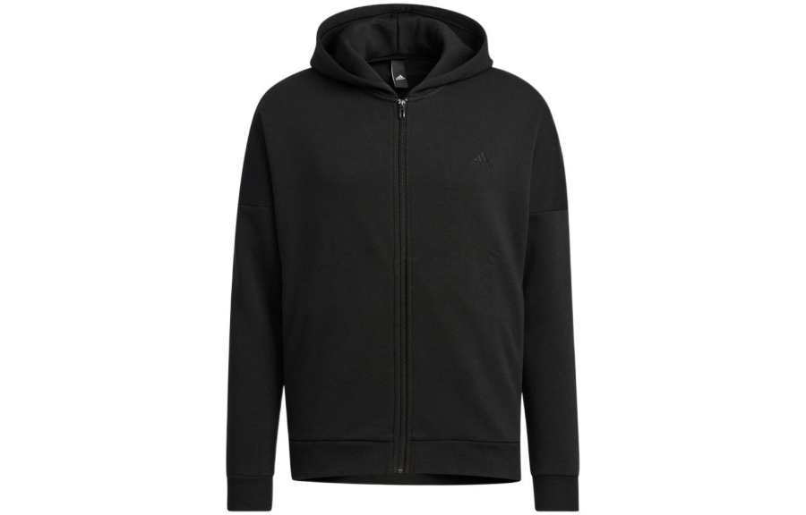 Adidas Adidas Sweatshirts Men's Black Hooded Moderate Cardigan