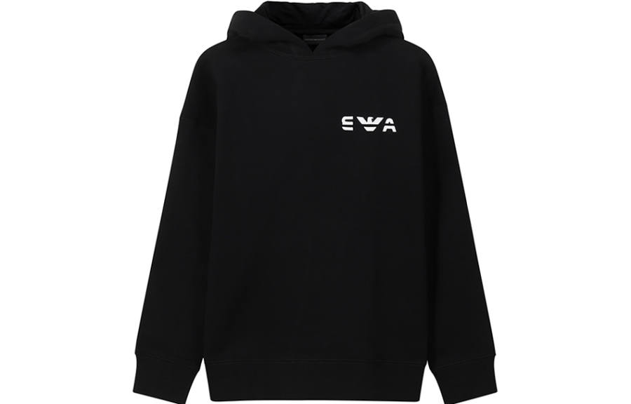 EMPORIO ARMANI Fleece Lined Hooded Sweatshirt Men's Black
