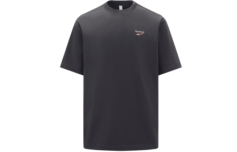 Reebok T Shirts Unisex Black Crew Neck Moderate Straight Fit
