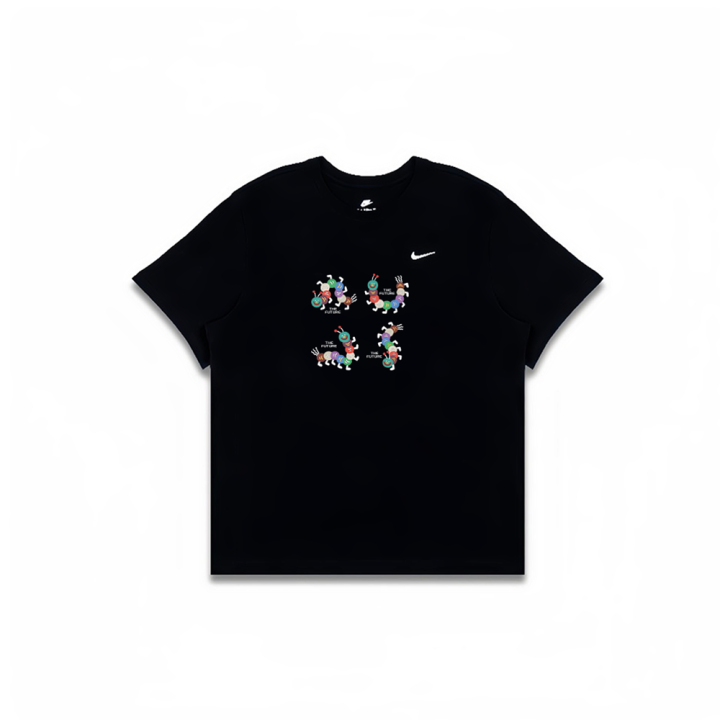 Nike Nike T Shirts Men's Black Crew Neck Moderate Straight Fit