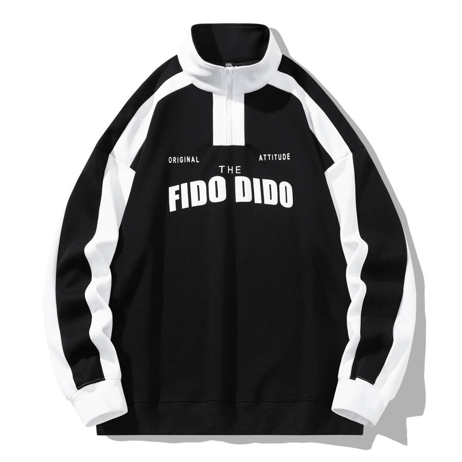 FIDO DIDO Sweatshirts Unisex Stand Collar Moderate