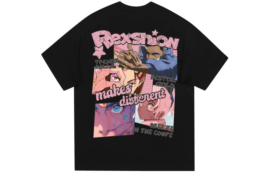 REXSHION T Shirts Unisex Crew Neck Moderate Heavyweight
