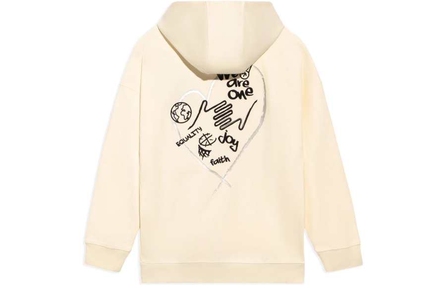 Li-Ning Li Ning Sweatshirts Unisex Ecru Hooded Moderate Regular
