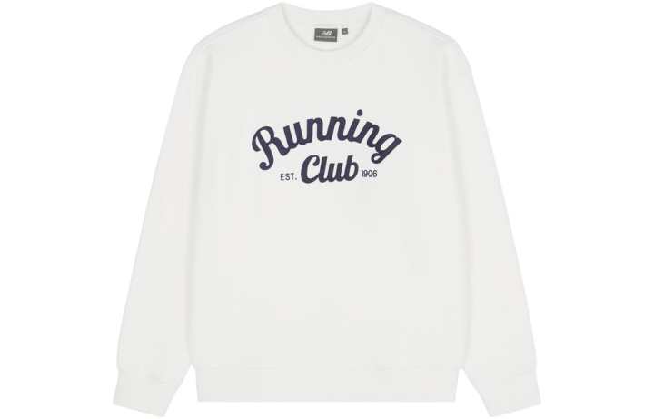 New Balance New Balance Sweatshirts Unisex Ivory White Crew Neck Moderate Regular