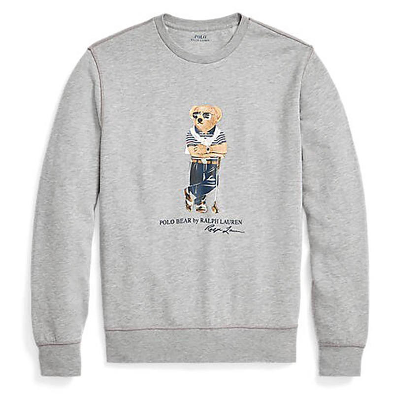 Polo Ralph Lauren Sweatshirts Men's Gray Crew Neck Moderate Regular