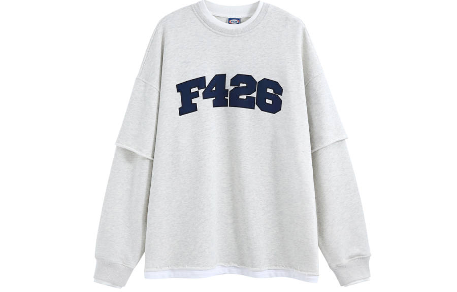 F426 Sweatshirts Unisex Crew Neck Moderate Mock Two Piece