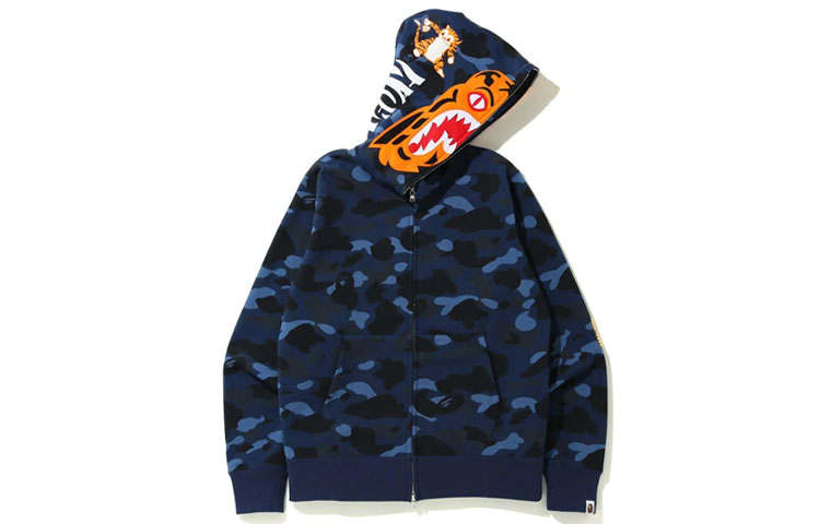 A BATHING APE Bape Color Camo Shark Wide Full Zip Double Hoodie
