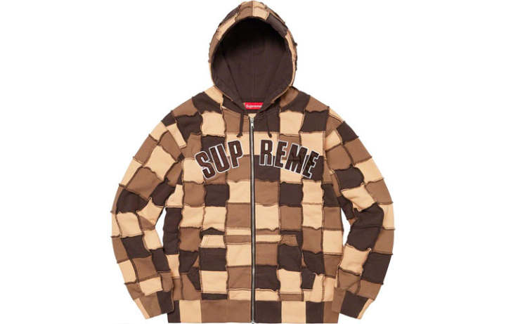 Supreme Supreme Reverse Patchwork Zip Up Hooded Sweatshirt