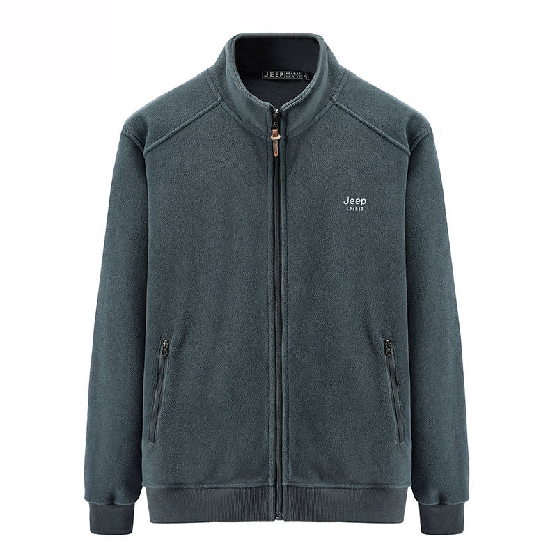 JEEP SPIRIT Sweatshirts Men's Stand Collar Moderate Cardigan