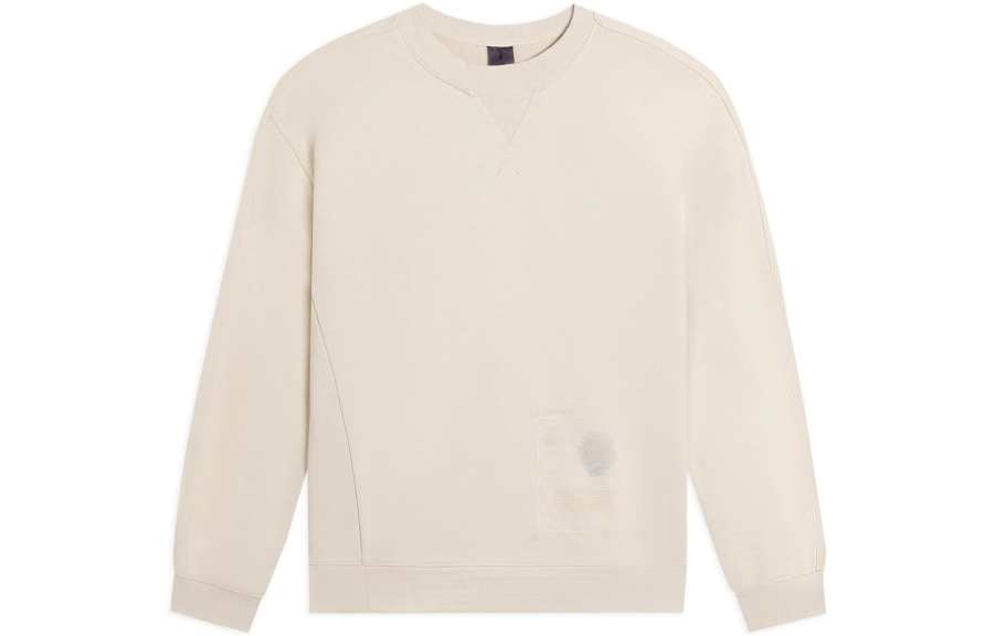 Li-Ning Li Ning Sweatshirts Unisex Khaki Crew Neck Moderate Regular