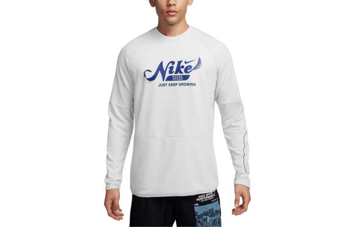 Nike Nike Dri FIT Fleece Fitness Crew Neck Top Sweatshirt Men's White