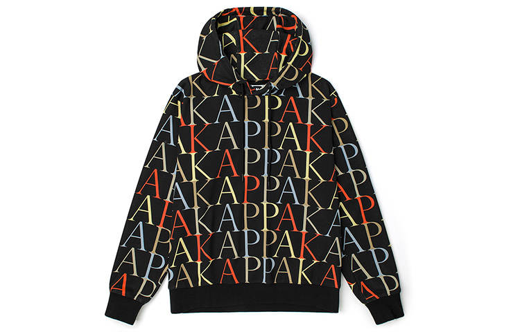 Kappa Sweatshirts Unisex Mineral Black KA02P Hooded Moderate Regular