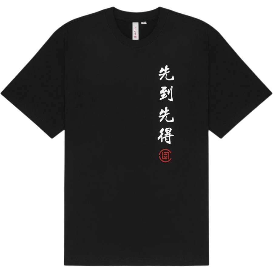 CLOT Chinese Capsule Collection T Shirts Unisex Black Crew Neck Moderate Straight Fit