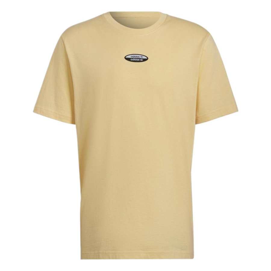 Adidas Adidas T Shirts Men's Yellow Crew Neck Moderate Straight Fit