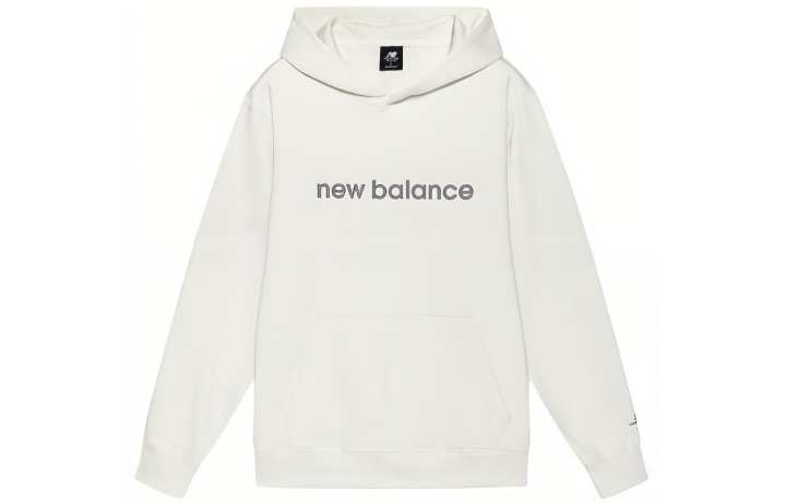 New Balance New Balance Sweatshirts Unisex Ivory White Hooded Moderate Regular