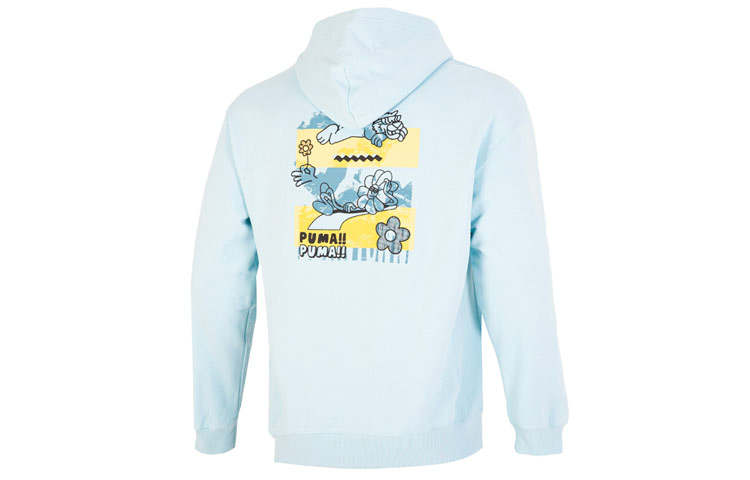 PUMA Downtown Sweatshirts Men's Sky Blue Hooded Moderate Regular