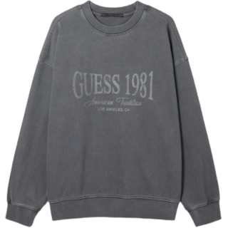 GUESS T Shirts Unisex Dark Gray Crew Neck Moderate Straight Fit