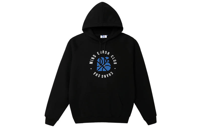MIND ERROR Heart Basketball Print Street Fleece Lined Long Sleeved Hoodie Loose Fit Pullover Sweatshirt Winter Unisex
