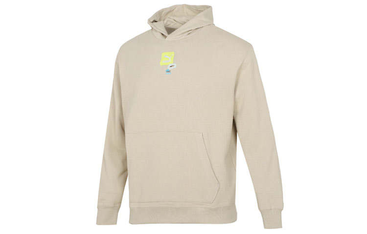 PUMA Sweatshirts Men's Ecru Hooded Moderate Regular