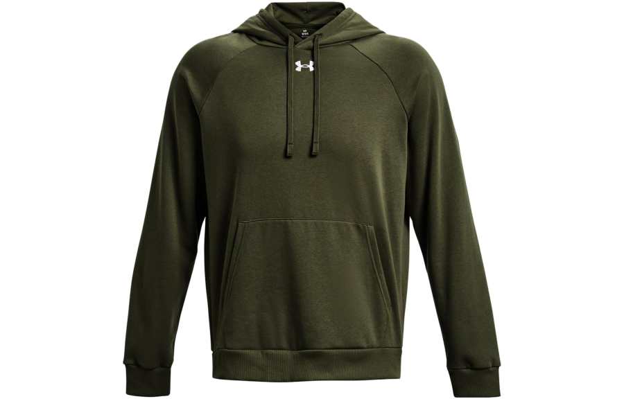 Under Armour Rival Fleece Sweatshirts Men's Green Hooded Moderate Regular