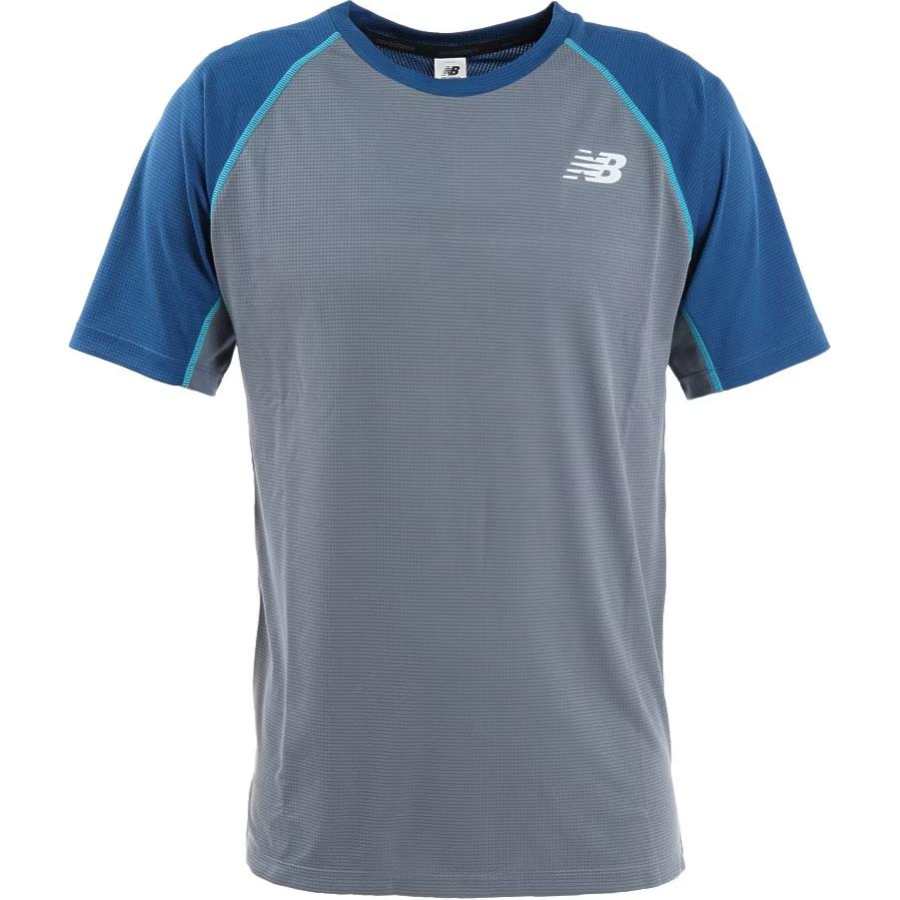 New Balance New Balance RWT T Shirts Men's Gray Crew Neck Moderate Straight Fit