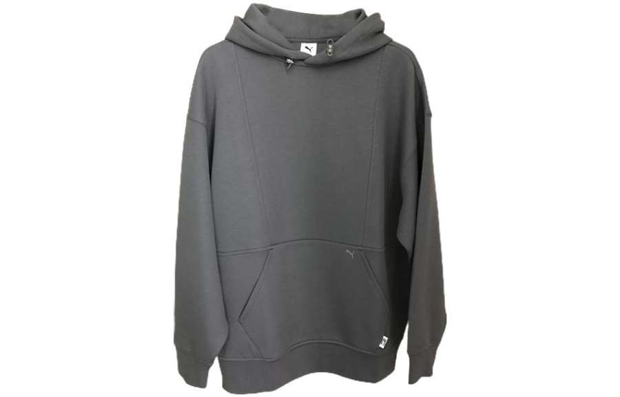 PUMA Sweatshirts Unisex Gray Hooded Moderate Regular