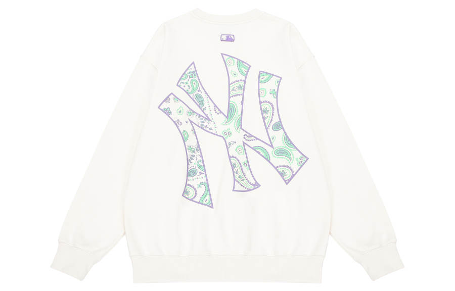 MLB MLB Cashew Flower Sweatshirts Unisex Ecru Crew Neck Moderate Regular