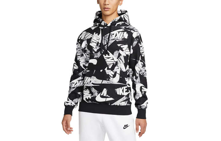 Nike Nike Alphabet Logo Full Print Hoodie Black