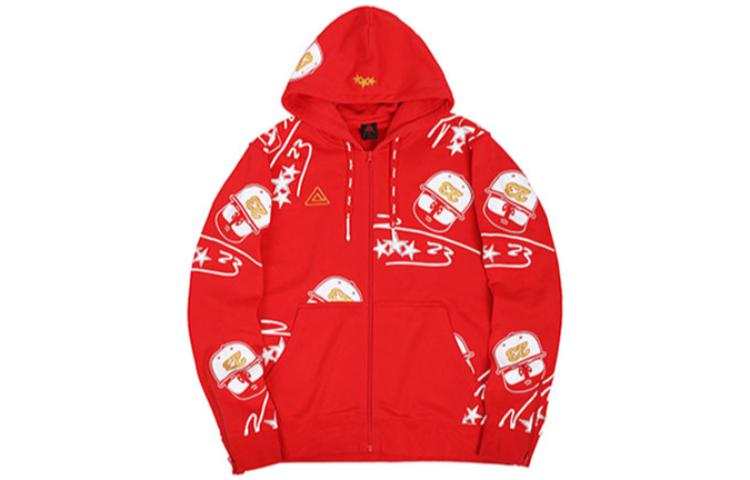PEAK PEAK Sweatshirts Men's Red Hooded Moderate Regular