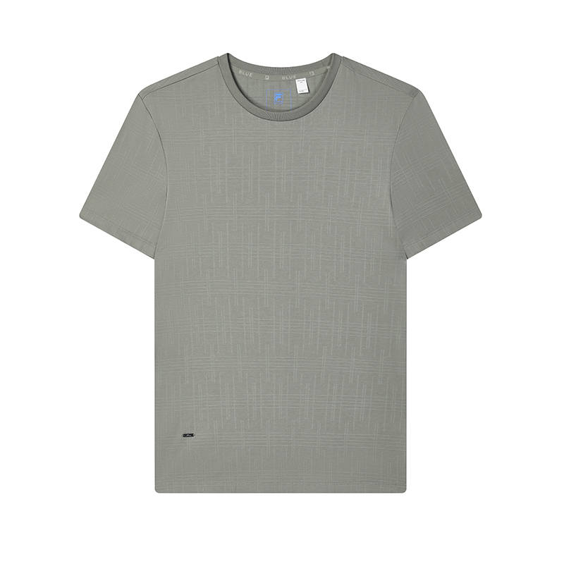 FILA T Shirts Men's Taupe Crew Neck Moderate Straight Fit