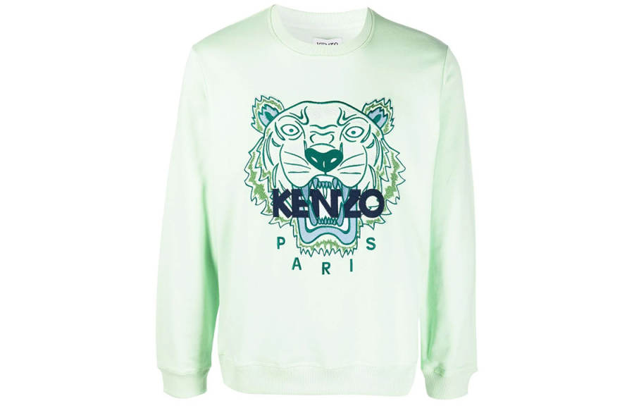 KENZO Sweatshirts Men's Light Green Crew Neck Thickened Heavyweight