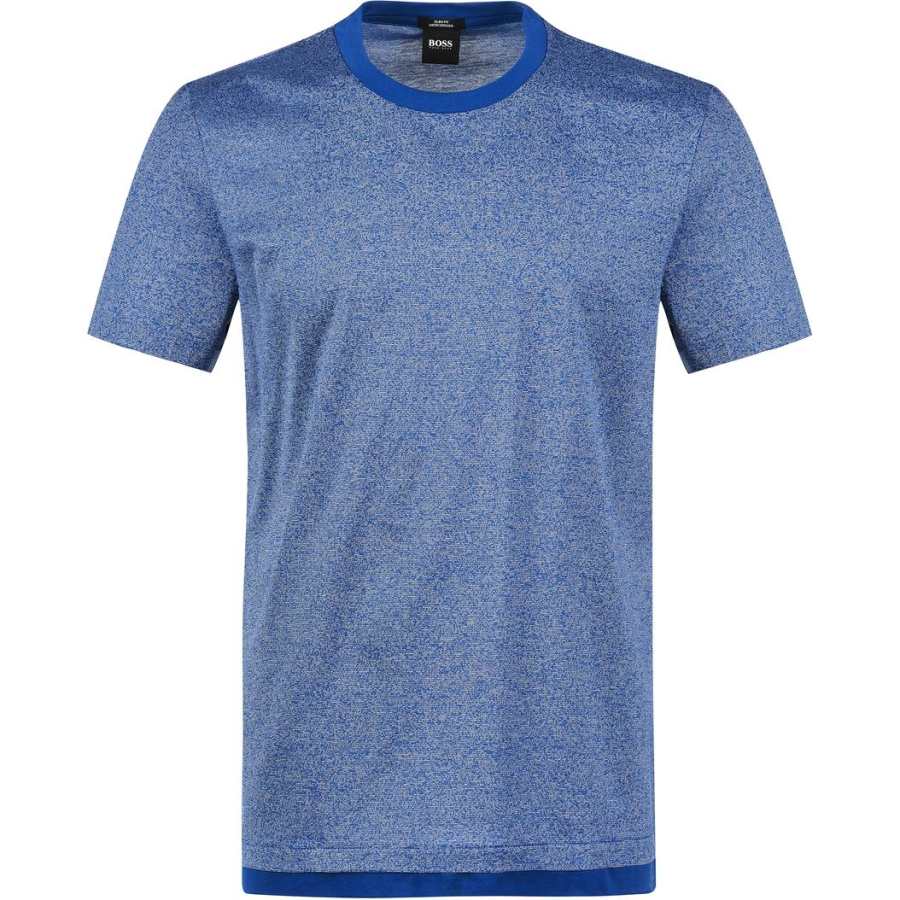 HUGO BOSS T Shirts Men's Blue Crew Neck Moderate Straight Fit