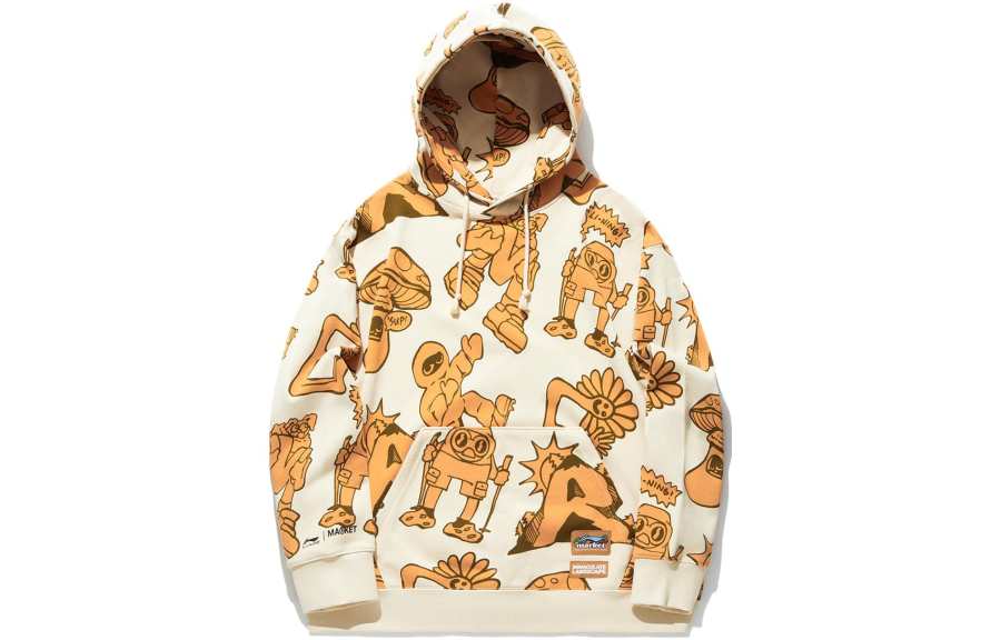 Li-Ning Li Ning China Li Ning X MARKET Collaboration Collection Sweatshirt Men's Cloud Apricot All Over Print