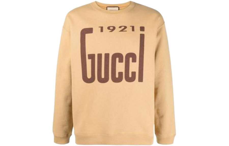 GUCCI 1921 Series SS22 CrewNeck Long Sleeve Sweatshirt Brown